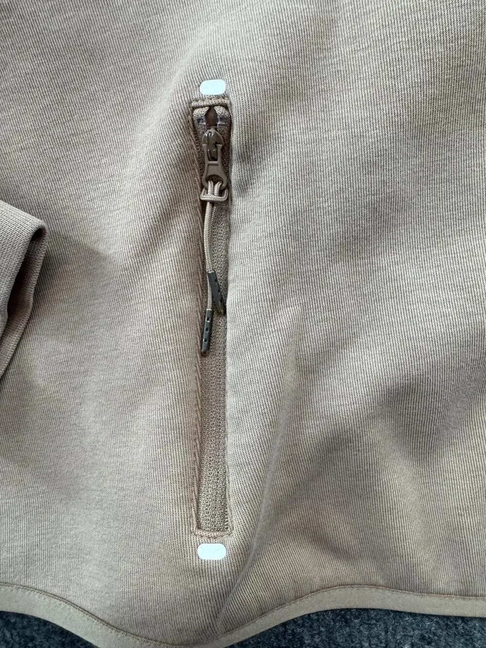Nike Hoodie Womens 1X Beige Colorblock Fleece Pullover Zip Pockets CT6631-215